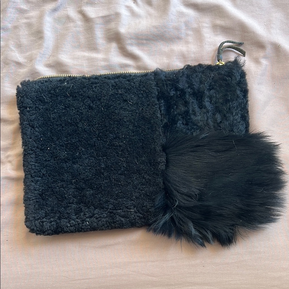 Black Fur Clutch Bag